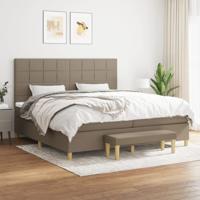 Boxspring met matras stof taupe 200x200 cm