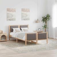 Bedframe Bruin en taupe 120 x 200 cm Massief grenenhout