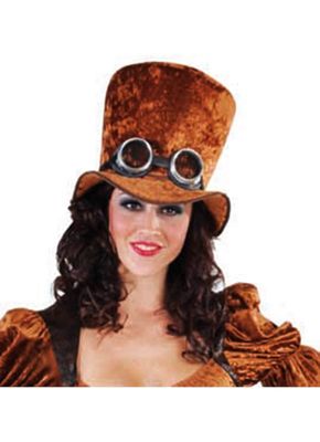 Hoge hoed Steampunk bruin