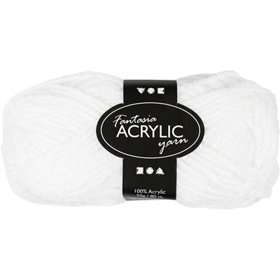 Creativ Company Acrylgaren, wit, 50gr, 80m