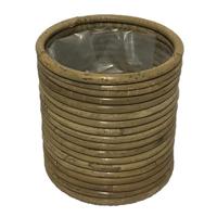 Pot Rond Streep Grey - 14x18 cm - Van der leeden