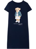 POLO RALPH LAUREN KIDS robe à motif Polo Bear - Bleu - thumbnail