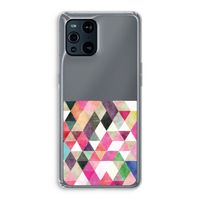 Gekleurde driehoekjes: Oppo Find X3 Transparant Hoesje