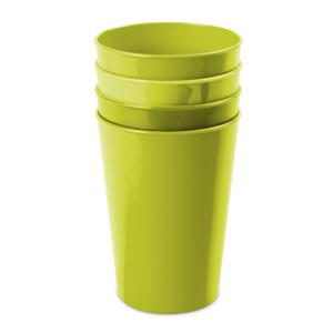 Onbreekbare drinkglazen - set 4x stuks - kunststof - groen - 300 ml - camping/outdoor/kinderen