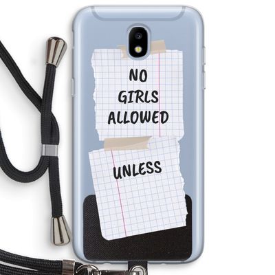 No Girls Allowed Unless: Samsung Galaxy J5 (2017) Transparant Hoesje met koord