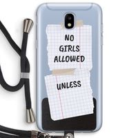 No Girls Allowed Unless: Samsung Galaxy J5 (2017) Transparant Hoesje met koord