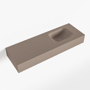 MONDIAZ LEX Smoke vrijhangende solid surface wastafel 90cm. Positie wasbak rechts