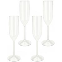 Prosecco/Champagneglazen - 4x - transparant - kunststof - 165 ml - thumbnail