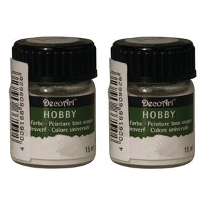 2x Witte acrylverf/allesverf potjes 15 ml hobby/knutselmateriaal