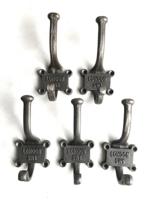 Kapstok haak industrieel &apos;London SW1&apos; giet ijzer SET VAN 5 railway 115mm