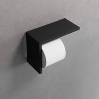 Novellini Frame toiletrolhouder met planchet 21,2x9,7x16,1cm mat zwart - thumbnail
