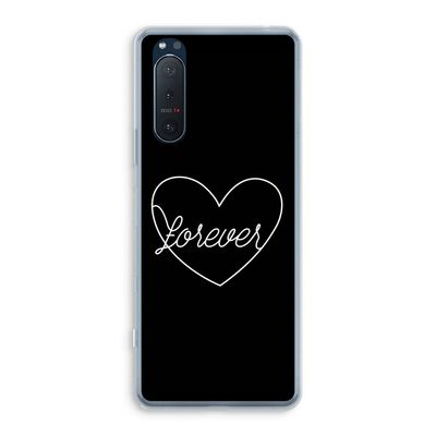Forever heart black: Sony Xperia 5 II Transparant Hoesje