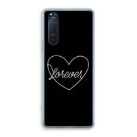 Forever heart black: Sony Xperia 5 II Transparant Hoesje