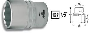 Hazet 900Z 900Z-25 Dop (zeskant) Dopsleutelinzetstuk 25 mm 1/2 (12.5 mm)