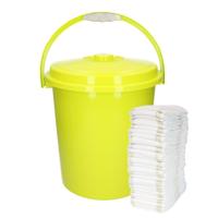 Plasticforte Luiers emmer - groen - 21 liter - kunststof - met deksel