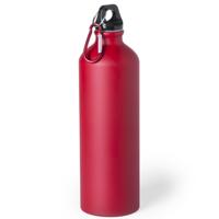 Drinkfles Thor - rood - aluminium - schroefdop - 800 ml - met karabijnhaak