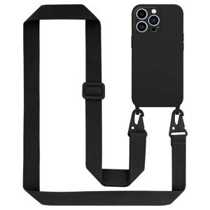 Cadorabo Mobiele telefoon ketting geschikt voor Apple iPhone 14 PRO Hoesje in LIQUID ZWART - Silicone beschermhoes