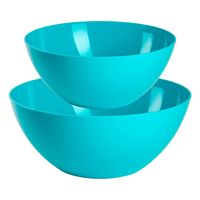 Plasticforte voedsel serveer schalen set - 2x stuks - blauw - kunststof - Dia 23 en 26 cm