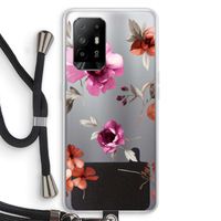 Geschilderde bloemen: Oppo A95 5G Transparant Hoesje met koord
