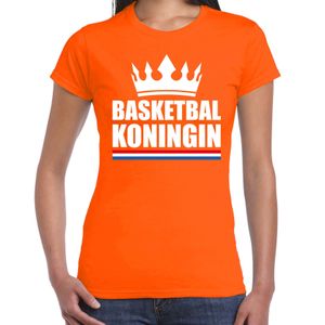 Basketbal koningin t-shirt oranje dames - Sport / hobby shirts 2XL  -