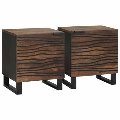 Nachtkastje 2 pcs Walnotenhout 40 x 33 x 46 cm