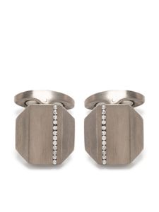 Tateossian boutons de manchette pavées de diamants - Argent