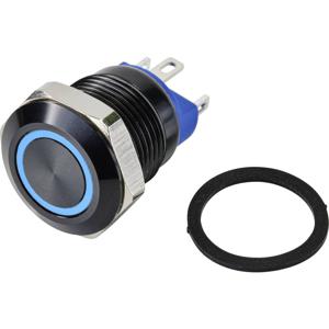 TRU COMPONENTS TC-9428156 GQ12-AF-10E/J/B/12V/A Druktoets 48 V/DC 2 A 1x uit/(aan) Moment Blauw IP67 (front) 1 stuk(s)