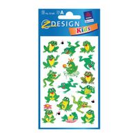 Kikker dieren stickers 3 vellen 12 x 7.5 cm - thumbnail