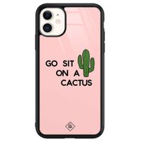 iPhone 11 glazen hardcase - Go sit on a cactus