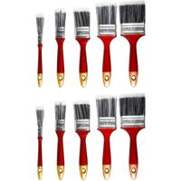 Kwastenset - synthetisch - 10-delig - plat - voor verf en lak - verfkwasten