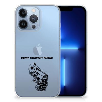Apple iPhone 13 Pro Silicone-hoesje Gun Don't Touch My Phone Apple iPhone 13 Pro Silicone-hoesje Gun Don't Touch My Phone