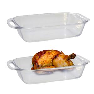 Marinex Ovenschaal van borosilicaat glas - 2x - rechthoek - 2.1 Liter - 32 x 17 x 7 cm - serveerscha