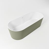 Vrijstaand bad Mondiaz Noble | 180x75 cm | Solid surface | Ovaal | Army - Talc