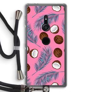 Kokosnoot roze: Sony Xperia XZ2 Transparant Hoesje met koord