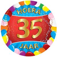 Bierviltjes 35 jaar - 50x stuks - multicolor - verjaardag/feest - feestartikelen
