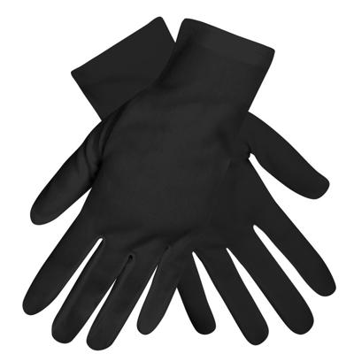 Voordelige verkleed handschoenen - 2x - Zwart - Kort - volwassenen - Party outfit