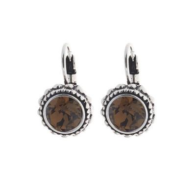 Biba Hang Oorbellen met Klaphaak en Swarovski Steentje Sm. Quartz