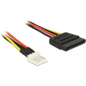 Delock 83877 Stroomkabel SATA 15-pins bus > 4-pins floppy male 24cm