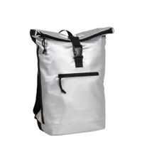 New Rebels Mart New York Metallic Zilver 21L Rugtas Rolltop Waterafstotend Laptop 15.6"