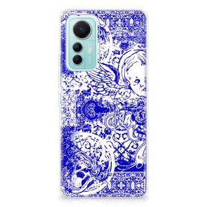 Silicone Back Case Xiaomi 12 Lite Angel Skull Blauw