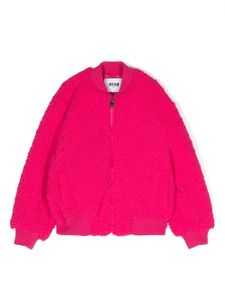 MSGM Kids veste bomber en fourrure artificielle - Rose