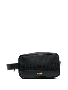 Moschino trousse de toilette Fantasia en cuir - Noir