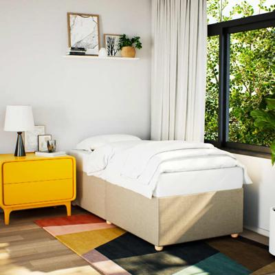 Bedframe zonder matras 90x190 cm stof crèmekleurig