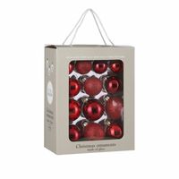 26x Glazen kerstballen rood 5-6-7 cm mat/glans