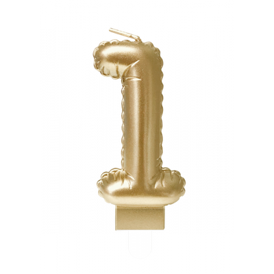 Folie Ballon Kaarsje Cijfer &apos;1&apos; Goud