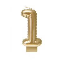 Folie Ballon Kaarsje Cijfer &apos;1&apos; Goud