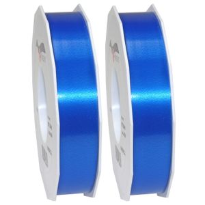 2x XL hobby/decoratie blauwe kunststof sierlinten 2,5 cm/25 mm x 91 meter