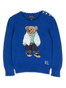 POLO RALPH LAUREN KIDS pull à motif Polo-Bear - Bleu