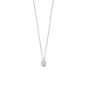 Ketting Halo zilver-zirconia 41 + 4 cm