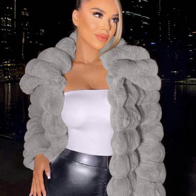 Dusty Pink Fuzzy Open Front Coat - Oversized Flannelette Jacket Light Grey / XS